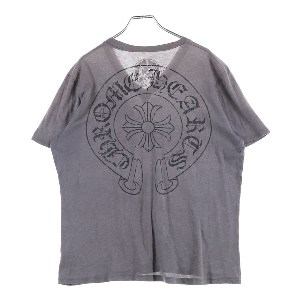 CHROME HEARTS(クロムハーツ) OLD HORSESHOE CH PLUS VNECK オールド ホースシューデザイン Vネック カットソー 半袖Tシャツ グレー