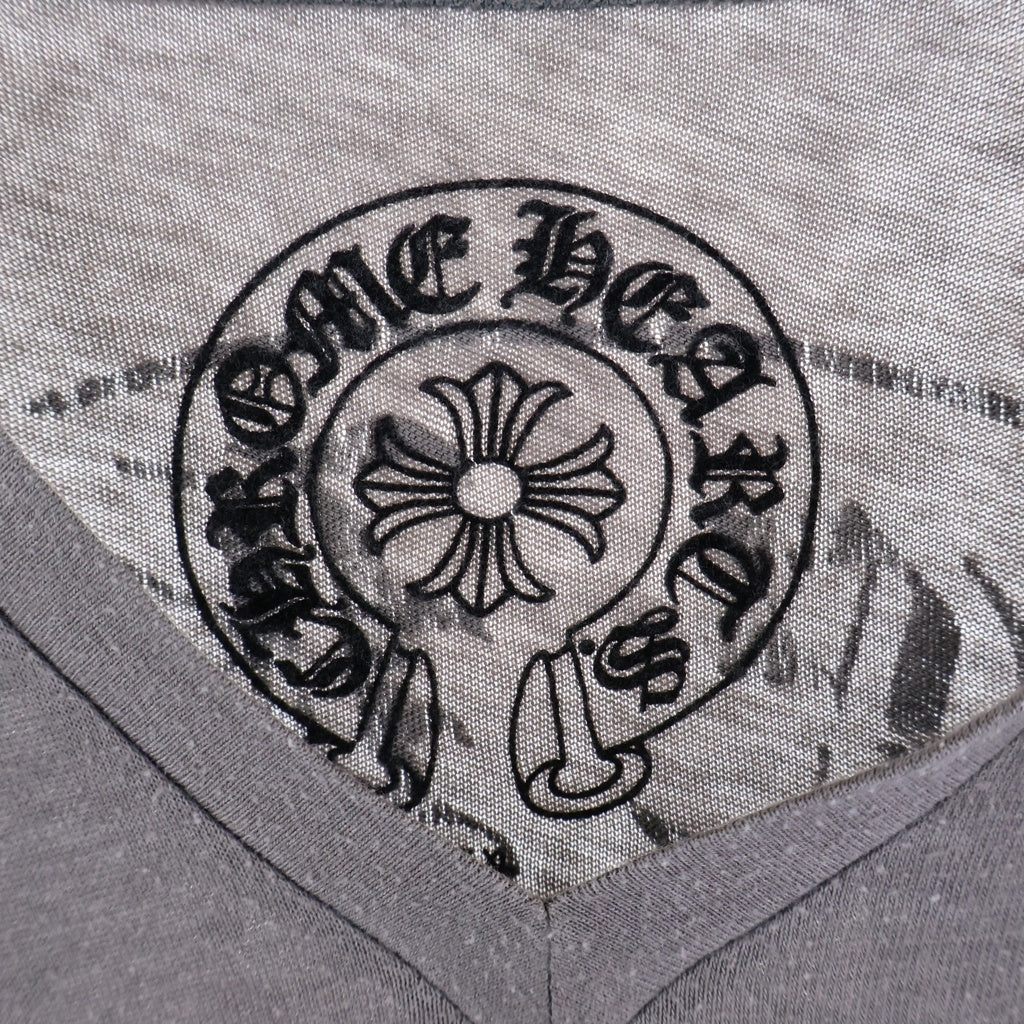 CHROME HEARTS(クロムハーツ) OLD HORSESHOE CH PLUS VNECK オールド ホースシューデザイン Vネック カットソー 半袖Tシャツ グレー