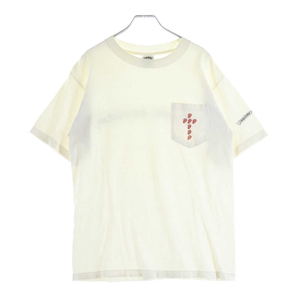 CHROME HEARTS(クロムハーツ) OLD ×ROLLING STONES CH SS TEE ローリングストーンズ ホースシューデザイン クルーネック カットソー 半袖Tシャツ ホワイト
