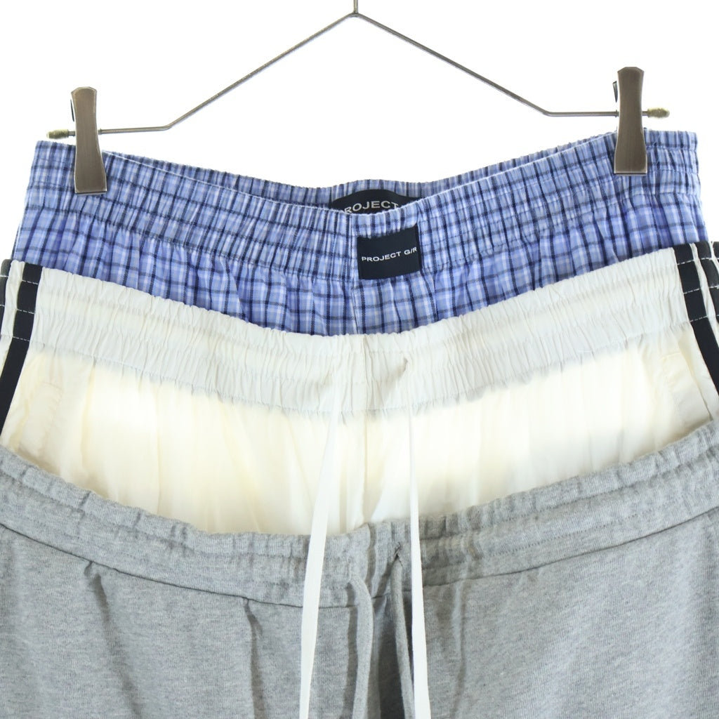 PROJECT G/R(プロジェクトジーアール) 3 LAYERED SWEAT PANTS スリーレイヤード スウェットロングパンツ グレー