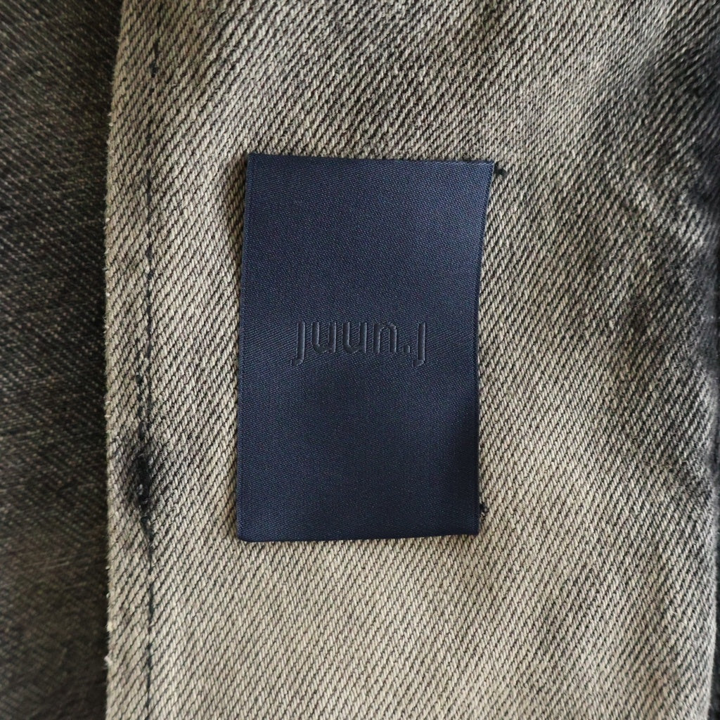 juun.j(ジュン ジェイ) Distressed Denim Zip-Up Hoodie デストロイ加工 デニム ジップアップフーディー グレー JC3841H015