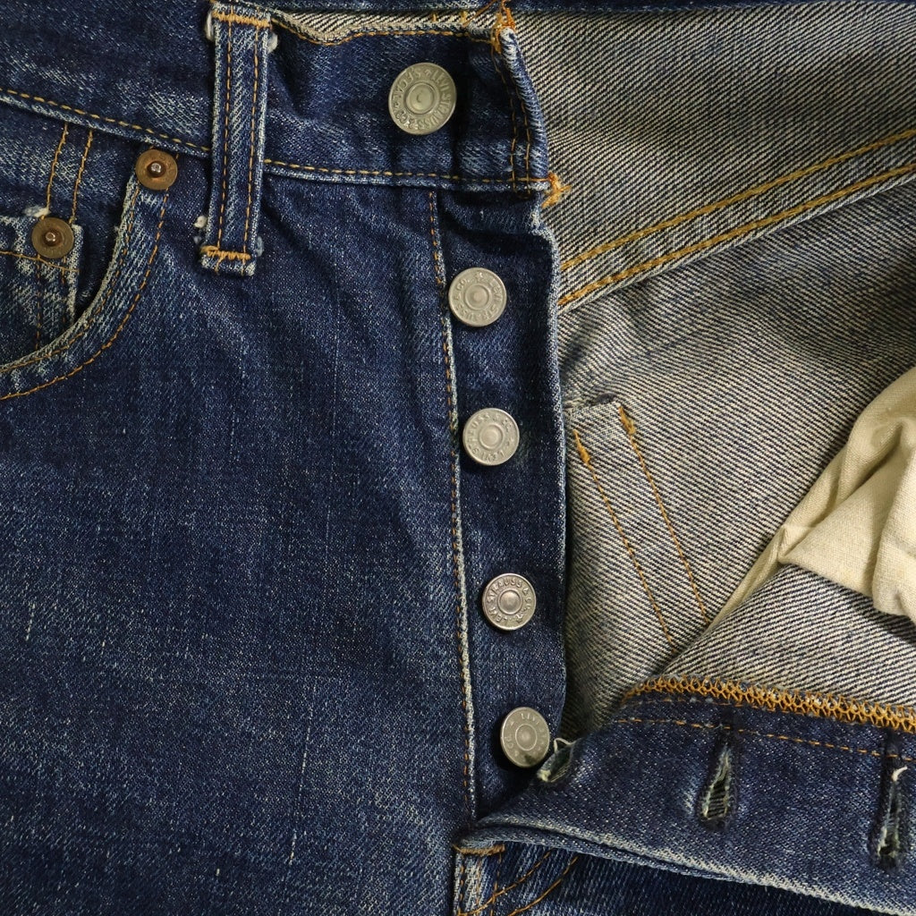 Levi's(リーバイス) 70S 501 ビッグE ボタン裏刻印 6不均等V ボタンフライストレートデニム パンツ インディゴ
