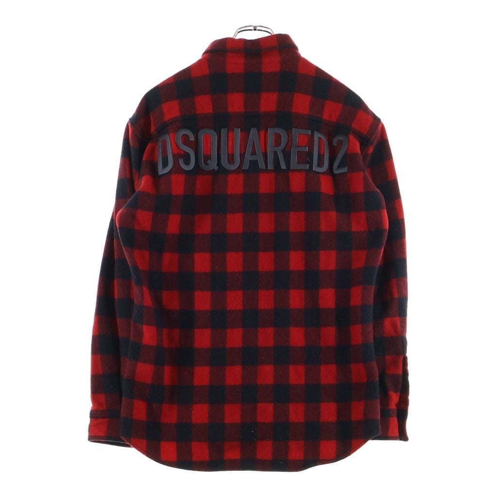 DSQUARED2(ディースクエアード) 23AW ウール チェック 長袖シャツ レッド S71DM0655