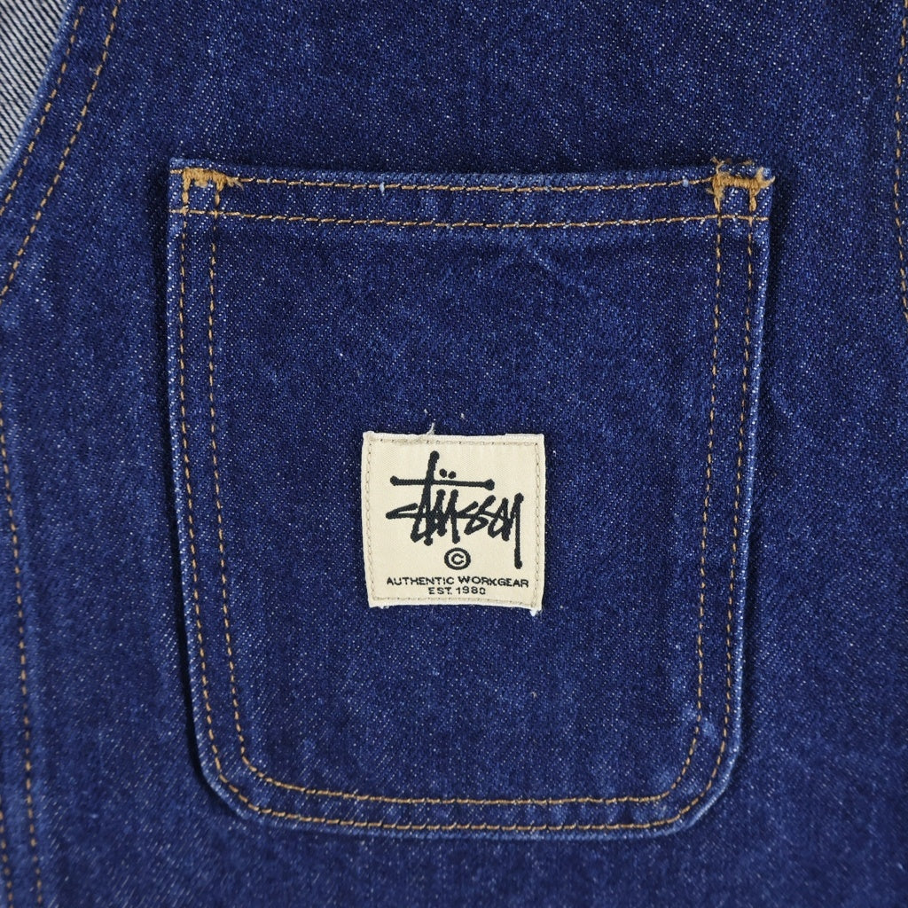 STUSSY(ステューシー) 胸元ロゴパッチ デニムワークベスト インディゴ