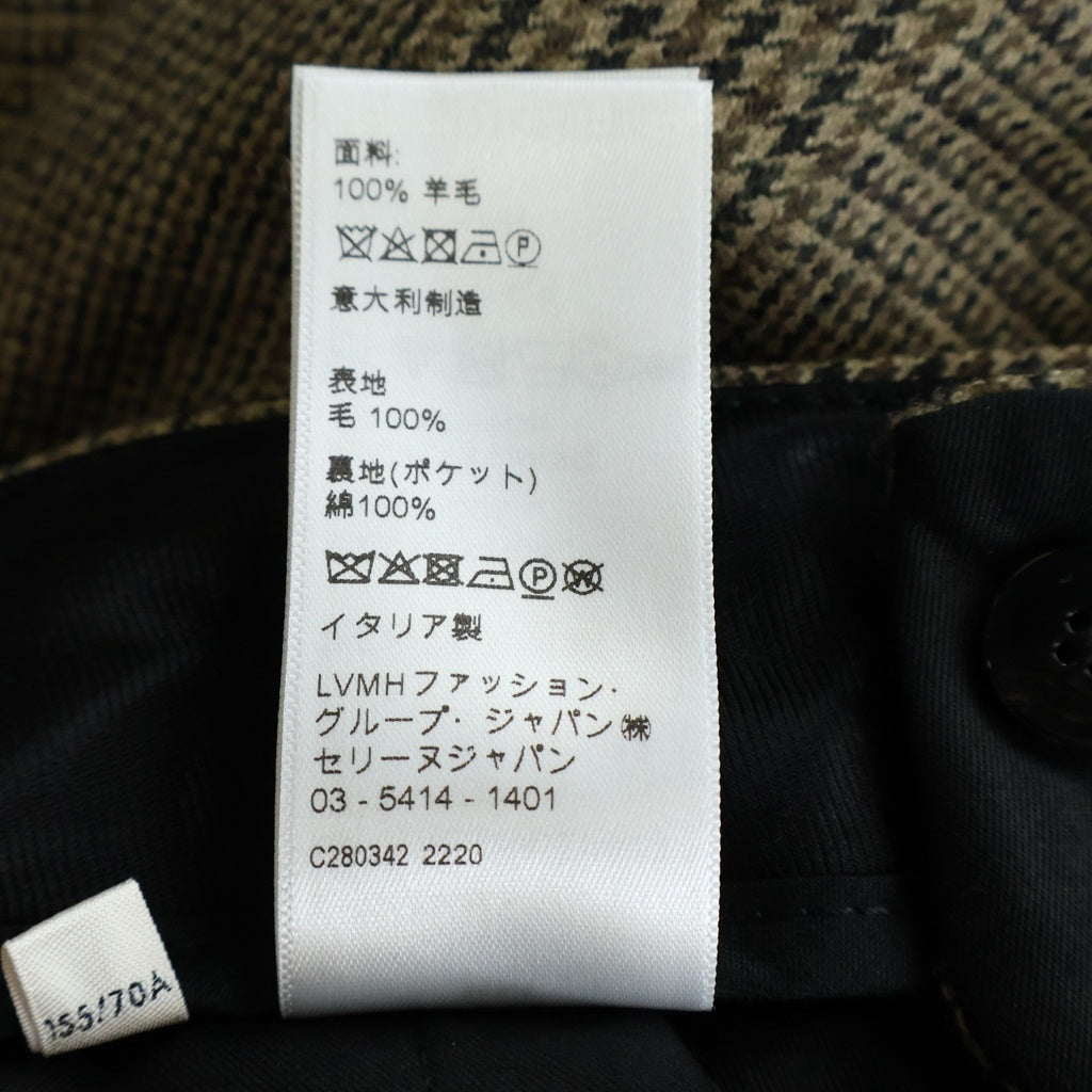 CELINE(セリーヌ) SKATE PANTS PRINCE OF WALES CHECK スケート プリンス オブ ウェールズ チェックパンツ ブラウン 2P555983N