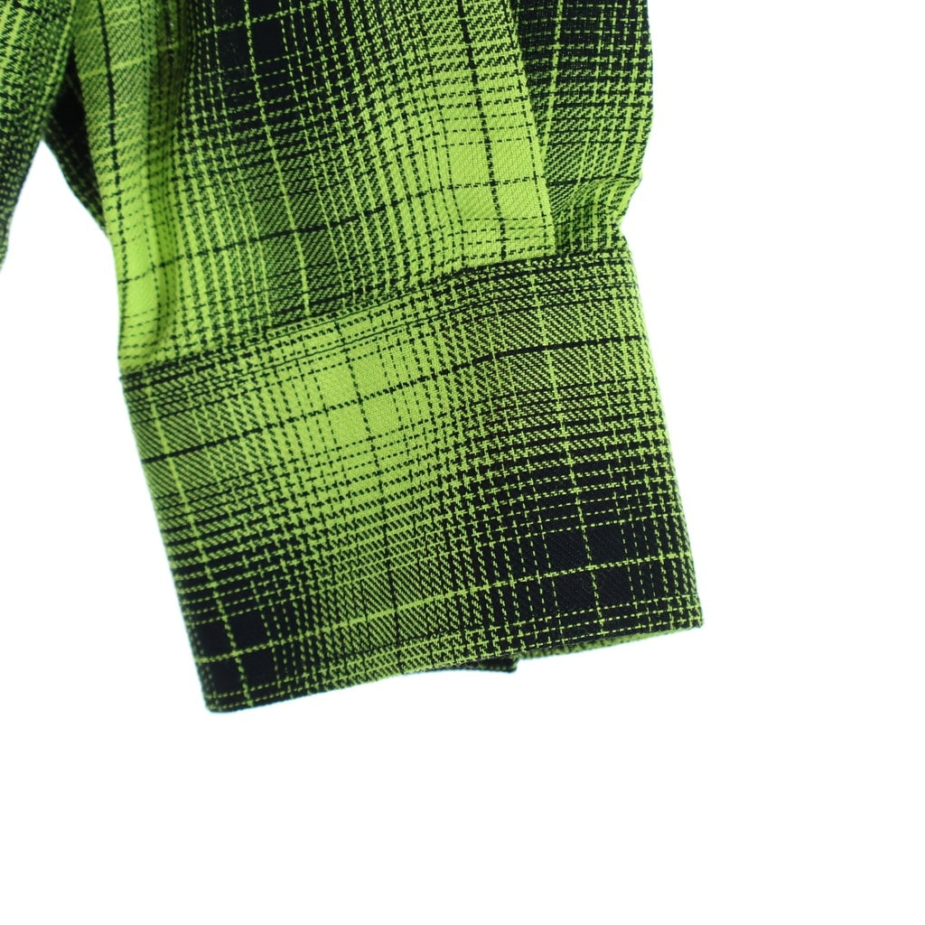 CELINE(セリーヌ) RAYON WOOL CHECK SHIRT レーヨン ウール チェック柄 長袖シャツ イエロー 2C486332S