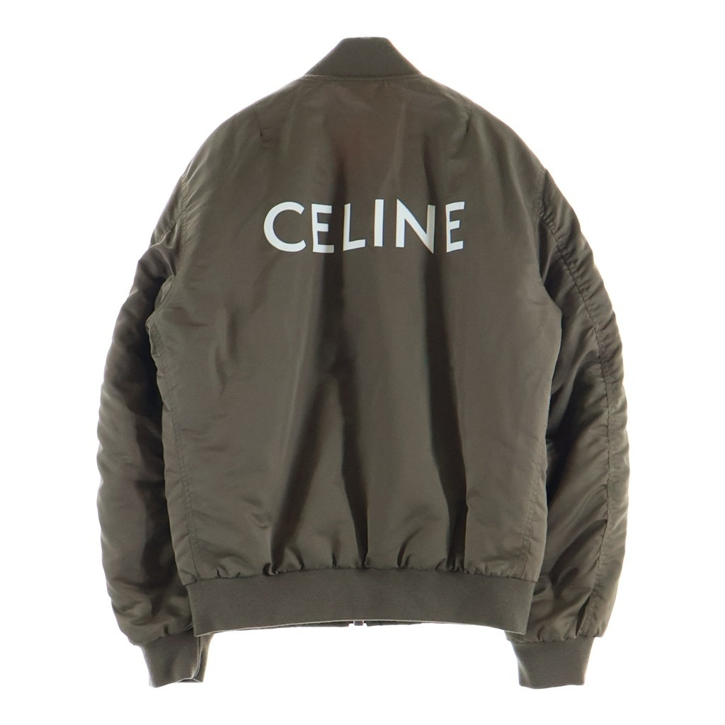 CELINE(セリーヌ) 23AW LOGO BOMBER JACKET ロゴプリントボンバージャケット MA-1 ベージュ 2W426396E