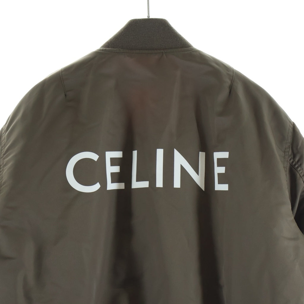 CELINE(セリーヌ) 23AW LOGO BOMBER JACKET ロゴプリントボンバージャケット MA-1 ベージュ 2W426396E