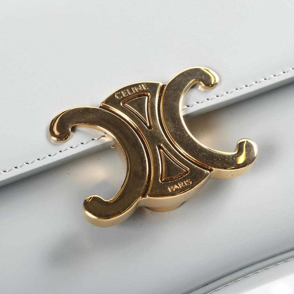 CELINE(セリーヌ) トリオンフ ティーン ローラ レザー 2WAYハンドバッグ ライトブルー 119533 レディース