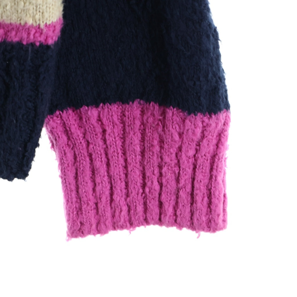 Sacai(サカイ) マルチボーダー コット ンシャギーニット カーディガン ピンク 17-01216M
