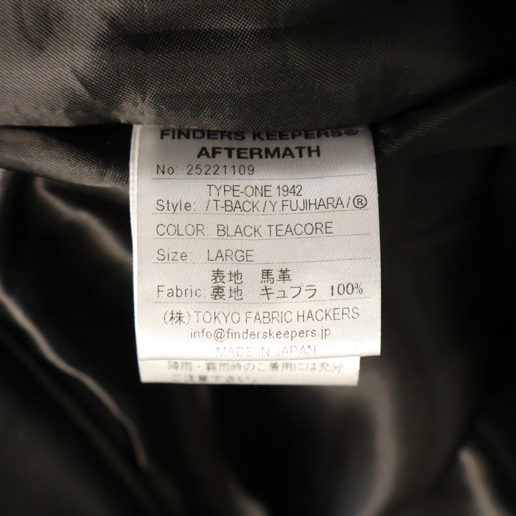 FINDERS KEEPERS(ファインダーズキーパーズ) 26SS TYPE ONE1942 T-BACK タイプワン ティーバック レザージャケット ブラック 2521109