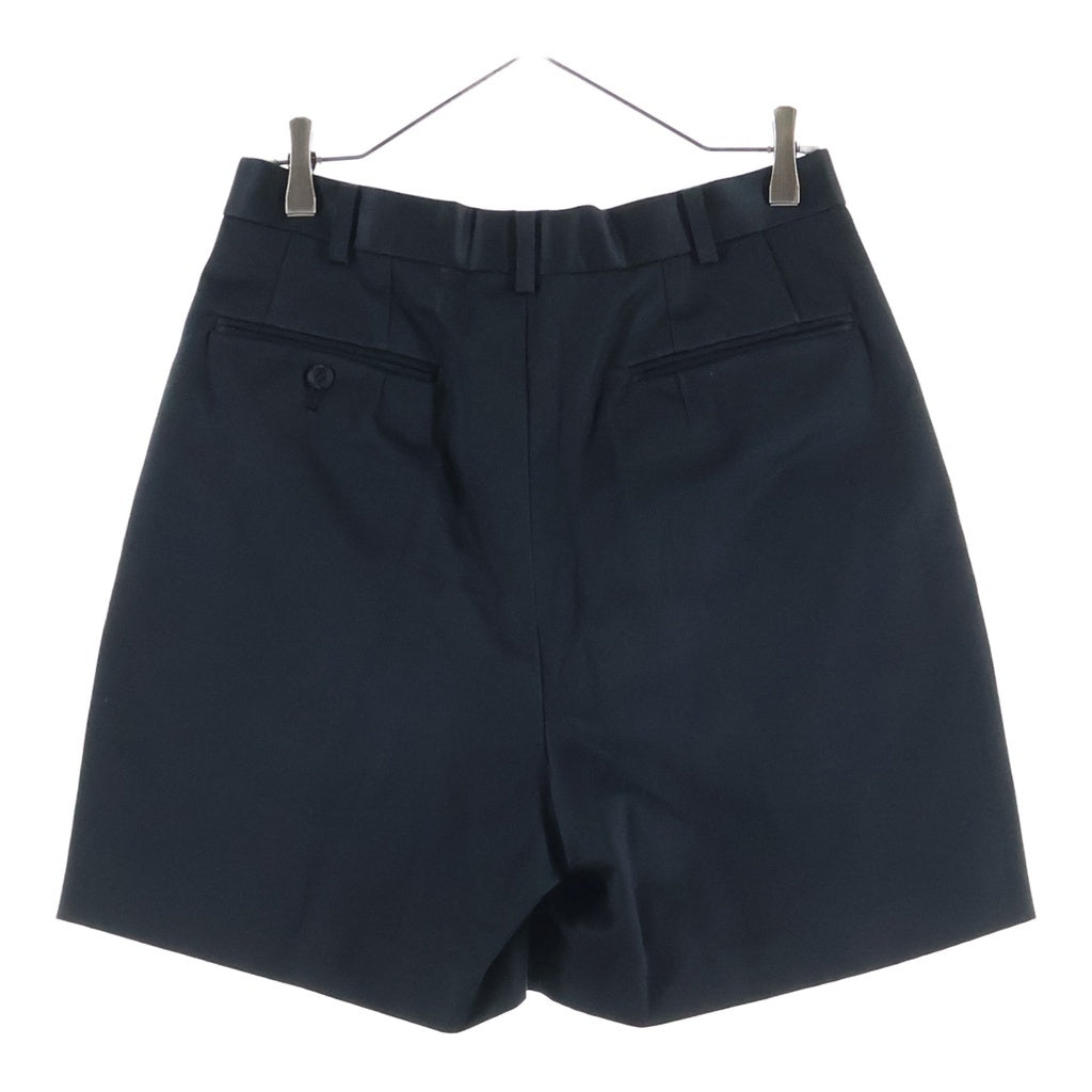 JOHN LAWRENCE SULLIVAN(ジョンローレンスサリバン) COTTON SATIN TUCK PANTS コットン サテン ツータック ショートパンツ ブラック 2A008-0423-08