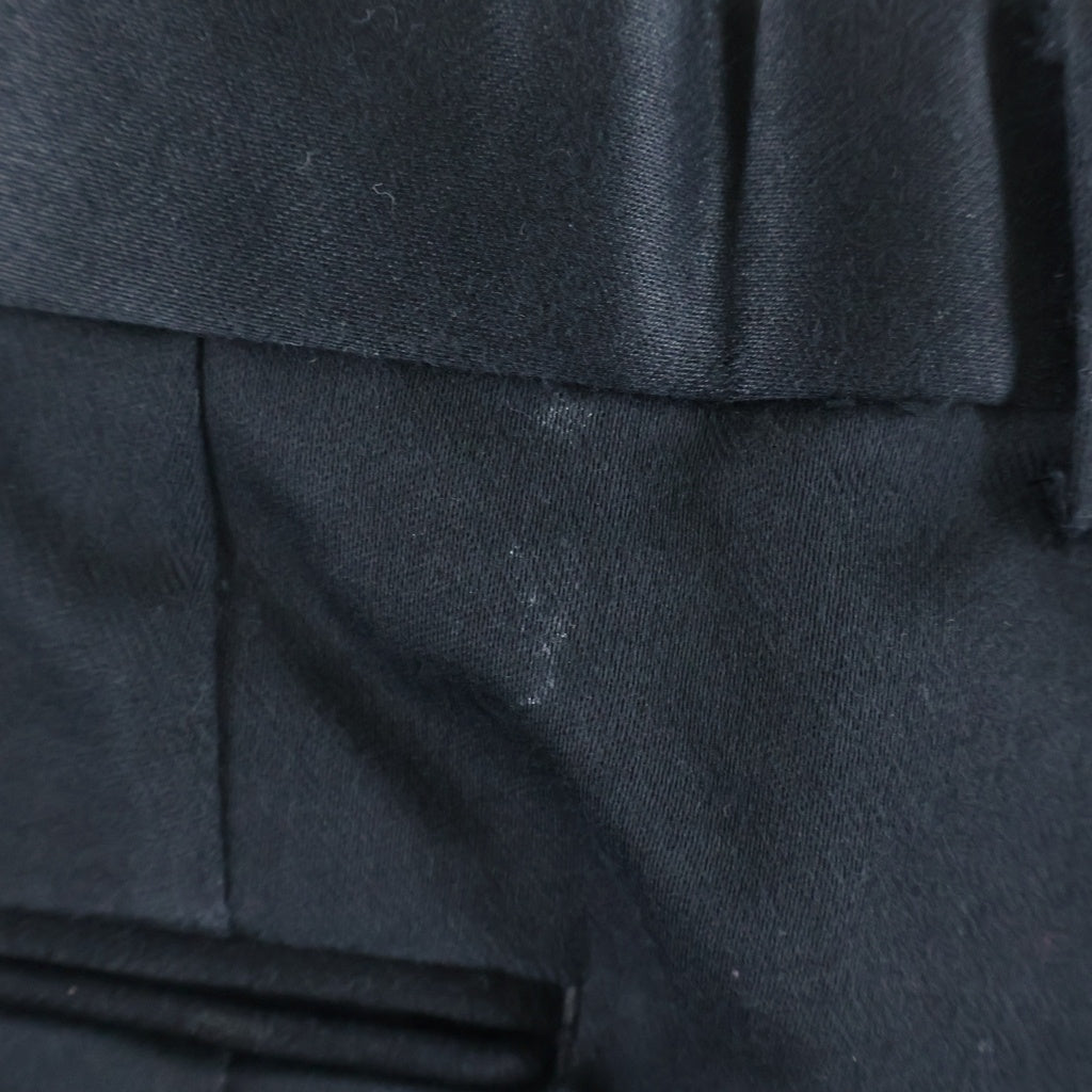 JOHN LAWRENCE SULLIVAN(ジョンローレンスサリバン) COTTON SATIN TUCK PANTS コットン サテン ツータック ショートパンツ ブラック 2A008-0423-08