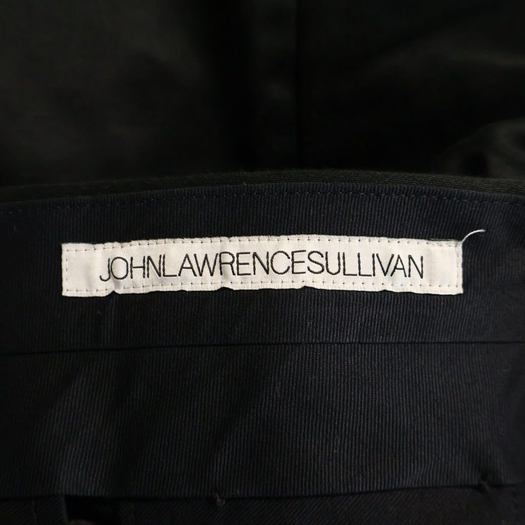 JOHN LAWRENCE SULLIVAN(ジョンローレンスサリバン) COTTON SATIN TUCK PANTS コットン サテン ツータック ショートパンツ ブラック 2A008-0423-08