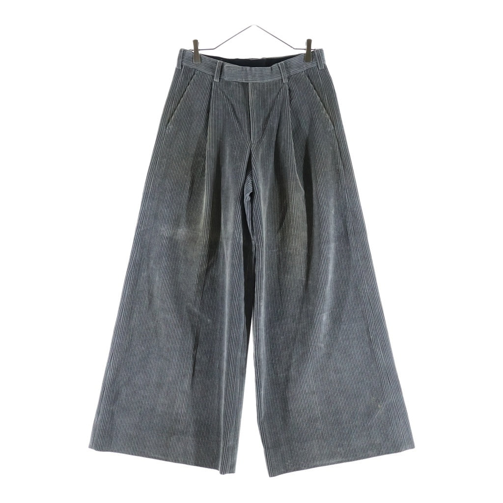 JOHN LAWRENCE SULLIVAN(ジョンローレンスサリバン) COTTON CORDUROY WIDE TROUSERS コットン コーデュロイ ワイド パンツ グレー 2B001-0123-01