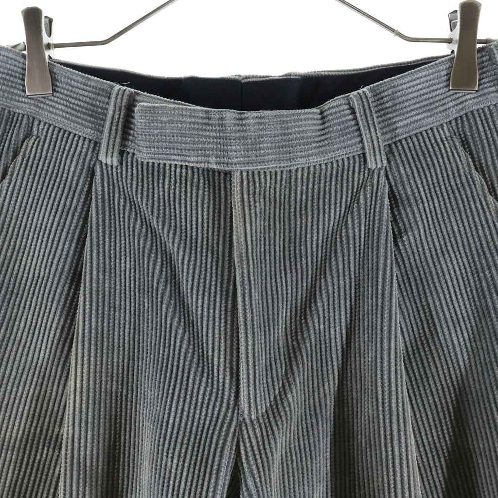 JOHN LAWRENCE SULLIVAN(ジョンローレンスサリバン) COTTON CORDUROY WIDE TROUSERS コットン コーデュロイ ワイド パンツ グレー 2B001-0123-01