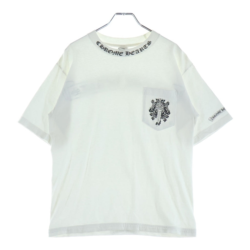 CHROME HEARTS(クロムハーツ) OLD VINE DAGGER LOGO S/S TEE オールド ヴァインダガーロゴプリント Tシャツカット ホワイト