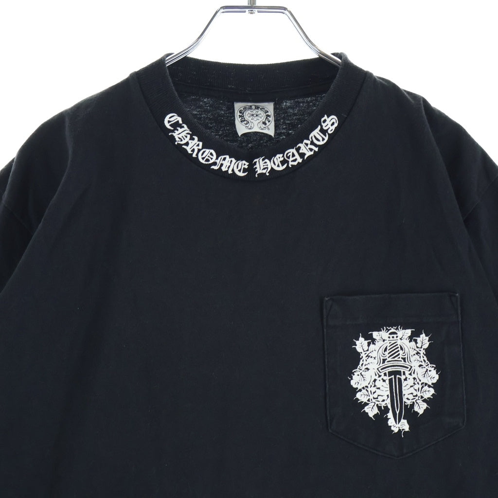 CHROME HEARTS(クロムハーツ) OLD VINE DAGGER LOGO S/S TEE オールド ヴァインダガーロゴプリント Tシャツカット ブラック
