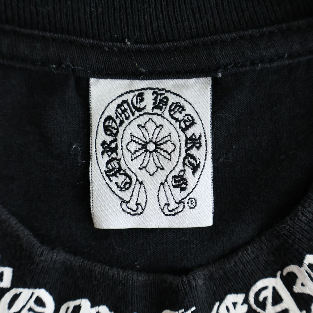 CHROME HEARTS(クロムハーツ) OLD VINE DAGGER LOGO S/S TEE オールド ヴァインダガーロゴプリント Tシャツカット ブラック