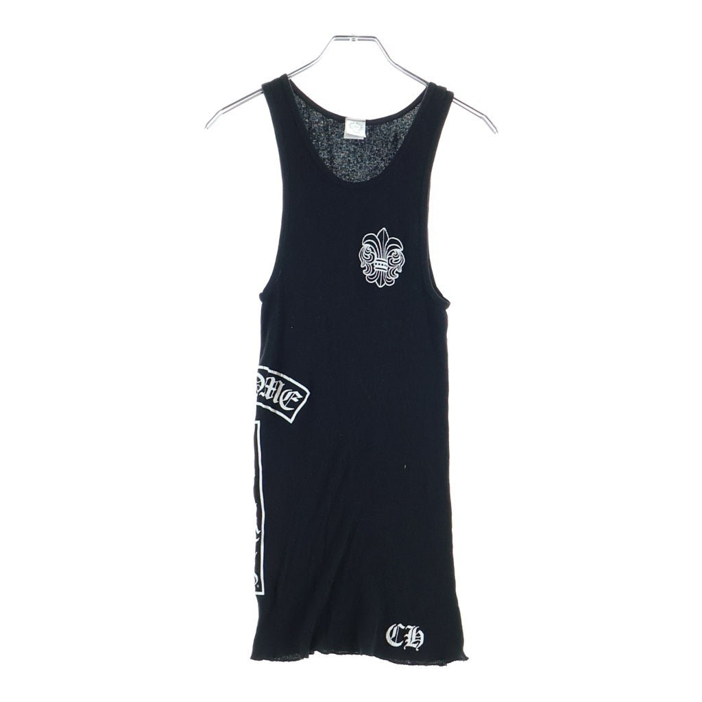 CHROME HEARTS(クロムハーツ) OLD RIB TANK オールド フレアモチーフ Tバーサイド ロゴプリント リブタンクトップ ホワイト