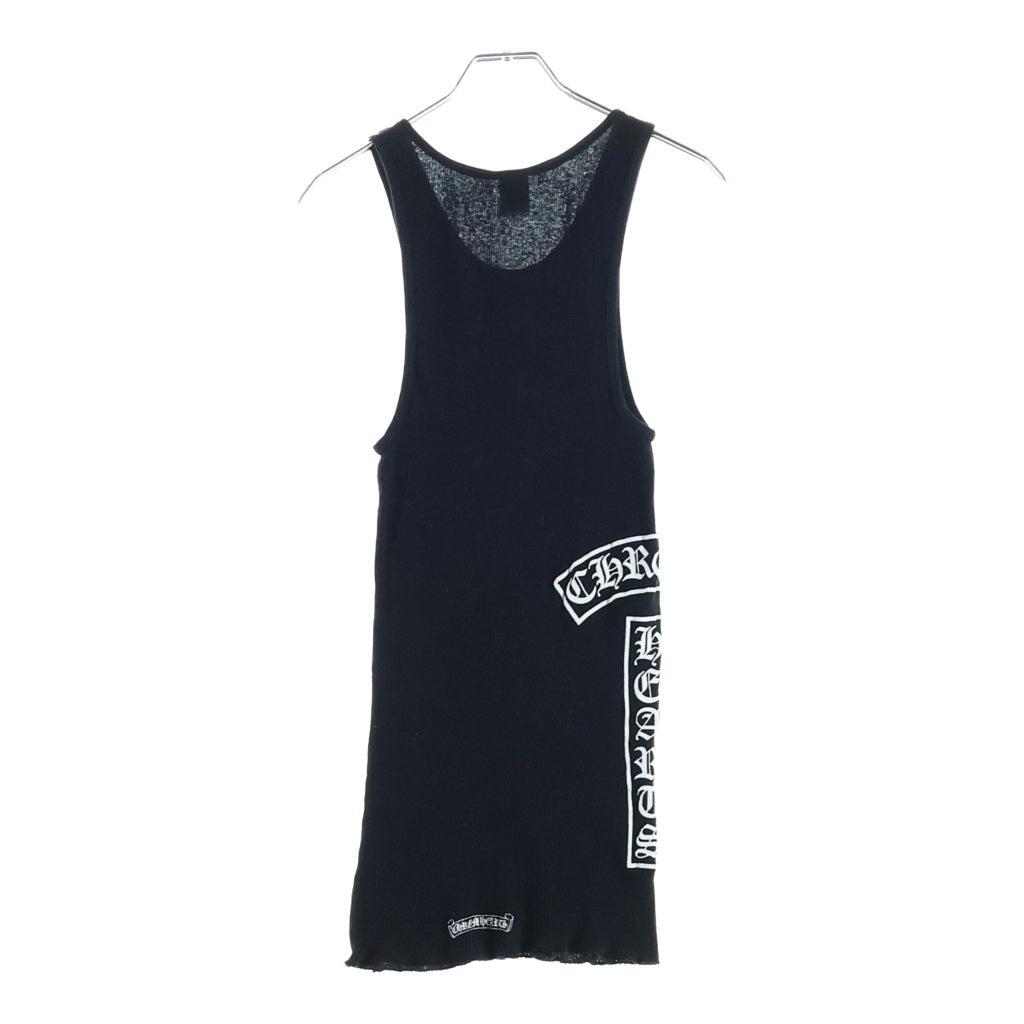 CHROME HEARTS(クロムハーツ) OLD RIB TANK オールド フレアモチーフ Tバーサイド ロゴプリント リブタンクトップ ホワイト