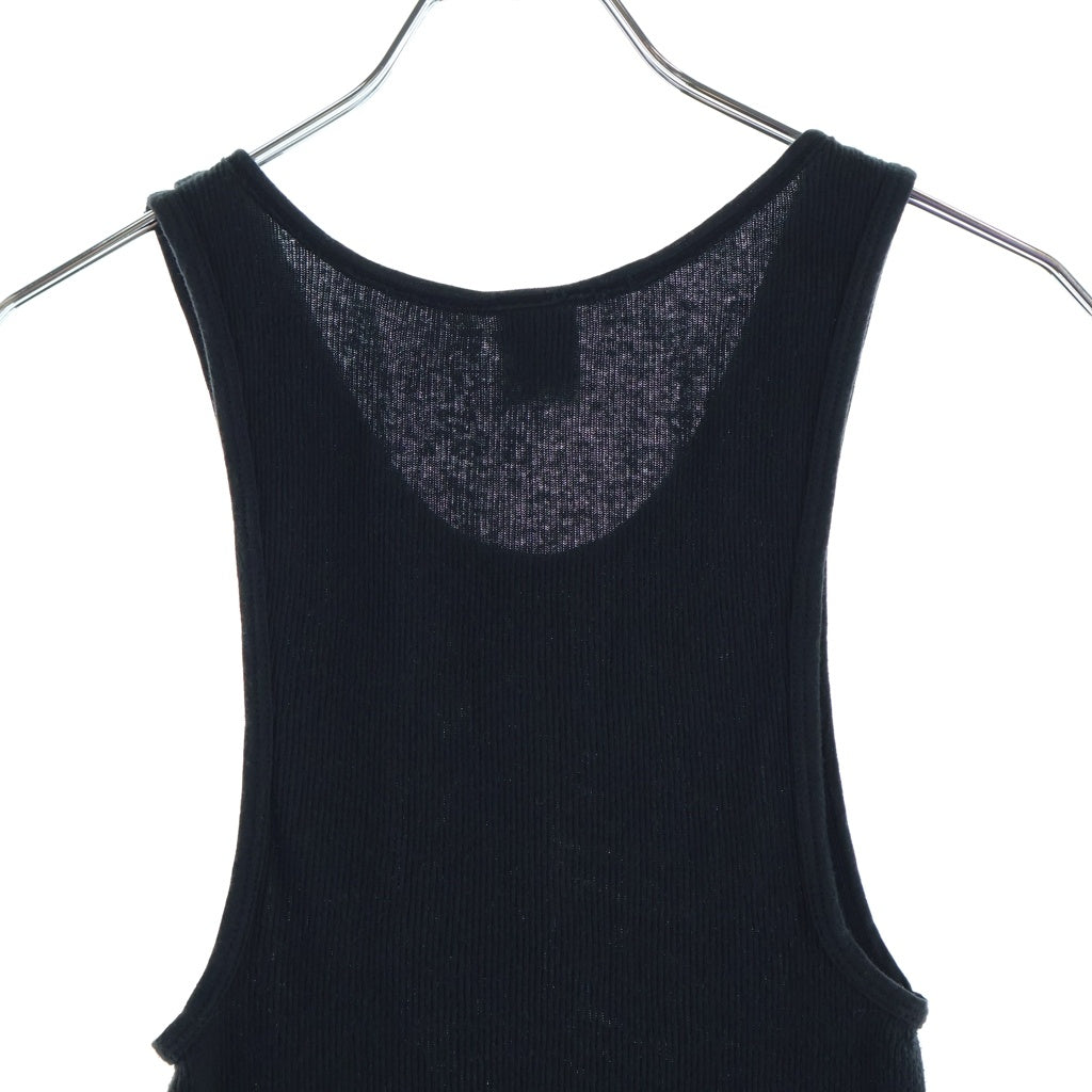 CHROME HEARTS(クロムハーツ) OLD RIB TANK オールド フレアモチーフ Tバーサイド ロゴプリント リブタンクトップ ホワイト