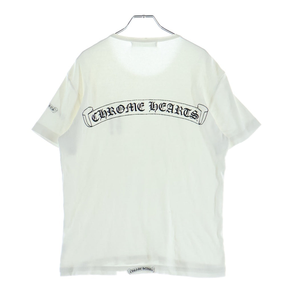 CHROME HEARTS(クロムハーツ) BACK SCROLL LABEL THERMAL S/S TEE バックスクロールラベル ロゴプリント ポケット サーマル半袖Tシャツ カットソー ホワイト