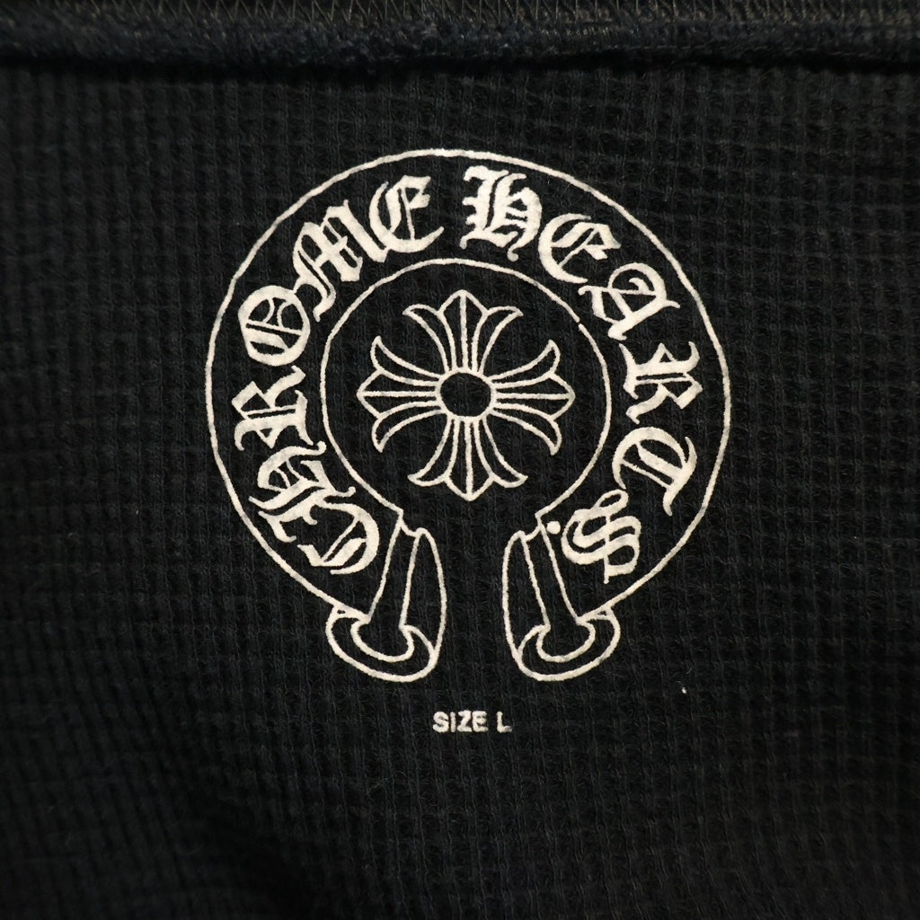 CHROME HEARTS(クロムハーツ) OLD BACK FLARE バックフレア スクロールラベルプリント裏地サーマル ダガージップアップパーカー フーディ ネイビー