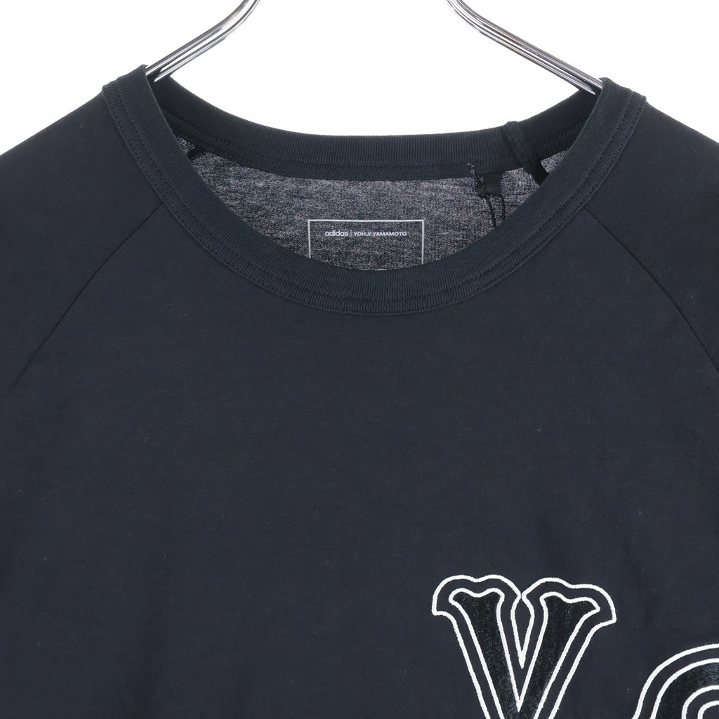 Y-3(ワイスリー) EL5 GFX SS TEE エンブロイダリーデザイン クルーネック カットソー ベースボールシャツ 半袖Tシャツ ブラック KQ9307
