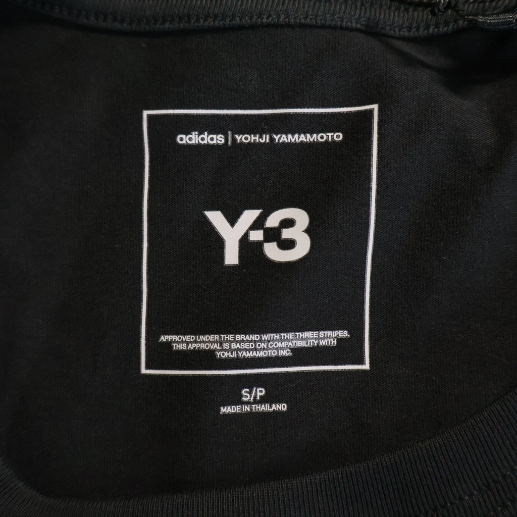 Y-3(ワイスリー) EL5 GFX SS TEE エンブロイダリーデザイン クルーネック カットソー ベースボールシャツ 半袖Tシャツ ブラック KQ9307