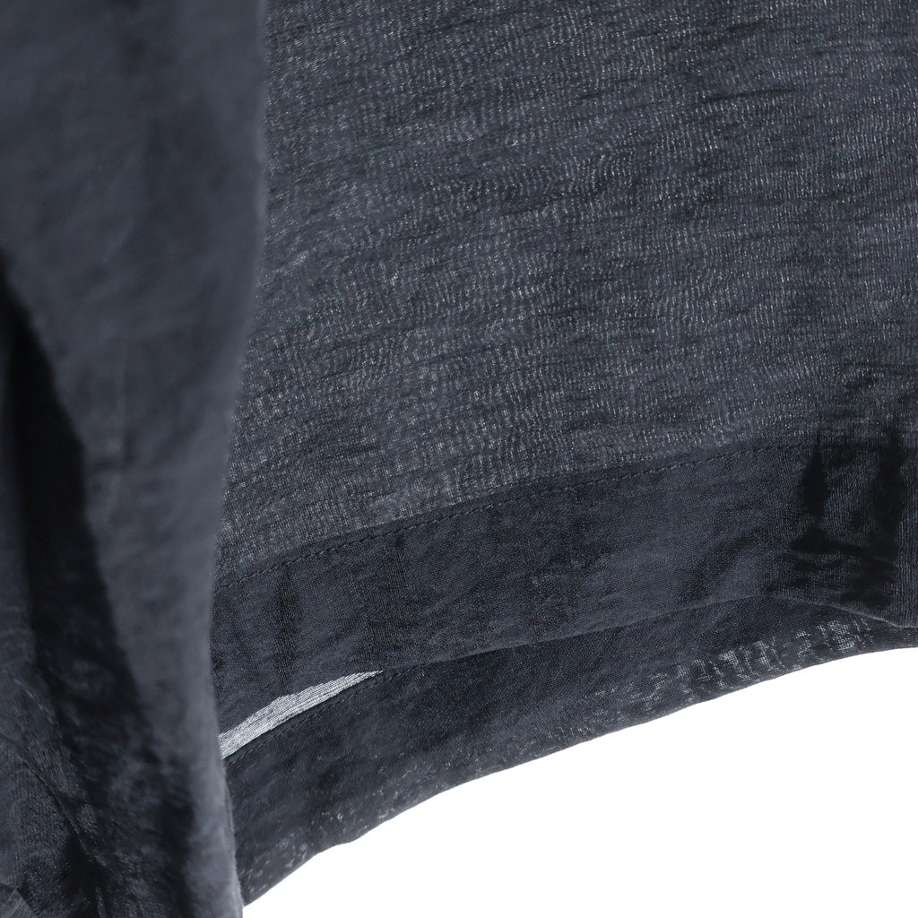 Y-3(ワイスリー) SHORT SLEEVE LONG SHIRT バックロゴデザイン オープンカラー ロング半袖シャツ ブラック KH0426