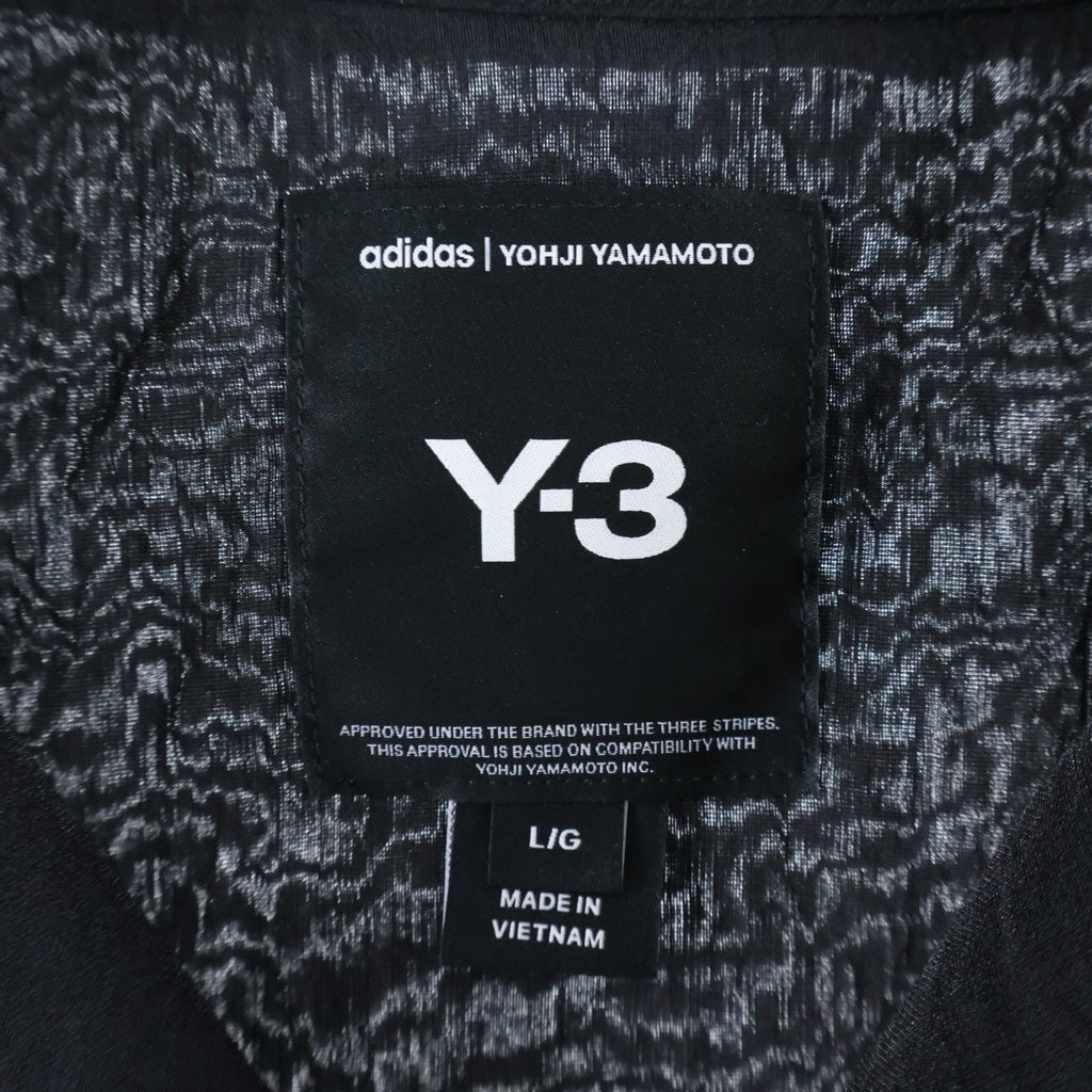 Y-3(ワイスリー) SHORT SLEEVE LONG SHIRT バックロゴデザイン オープンカラー ロング半袖シャツ ブラック KH0426