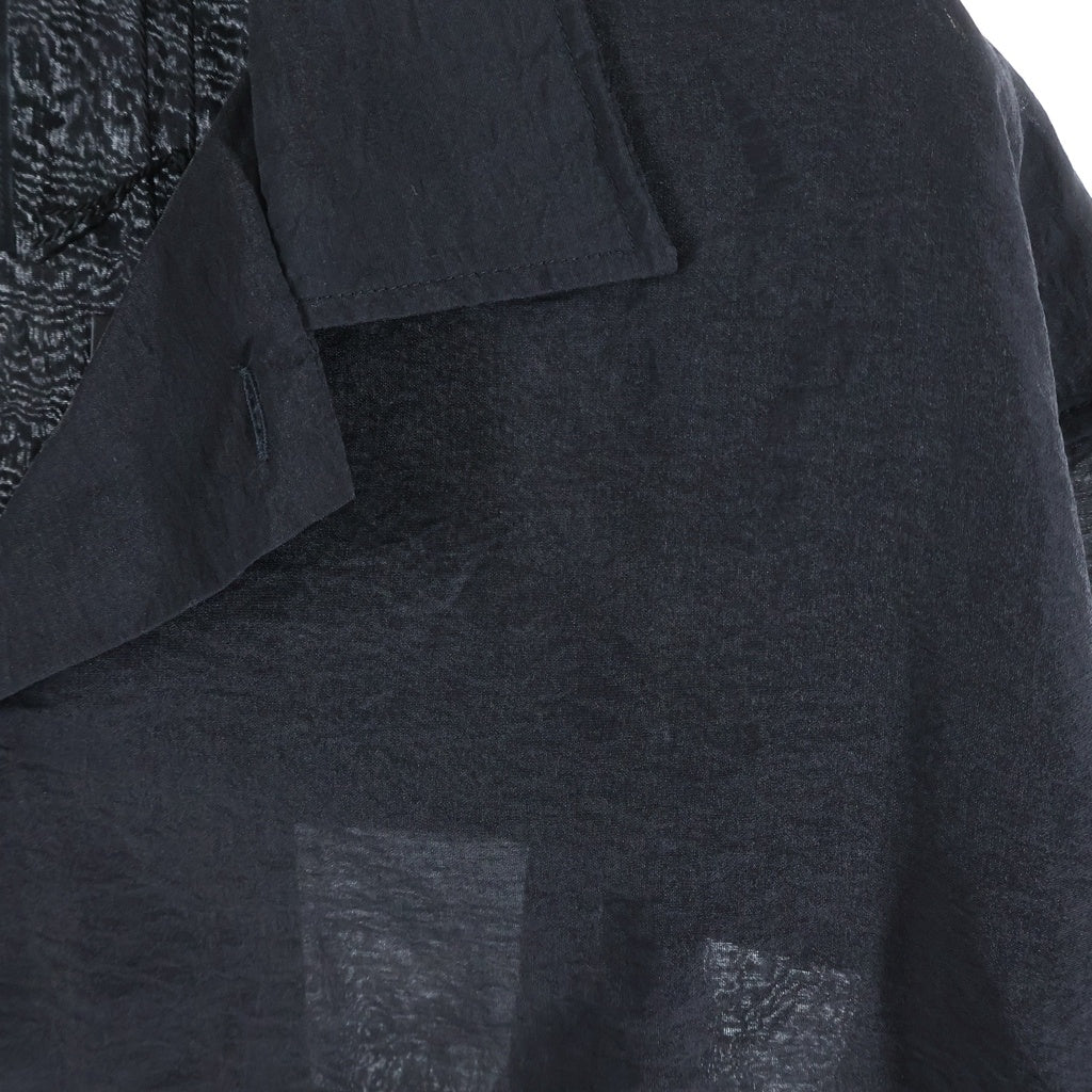Y-3(ワイスリー) PLACED GRAPHIC SHORT SLEEVE LONG SHIRT プレースト グラフィック オープンカラー ロング 半袖シャツ ブラック KR0169