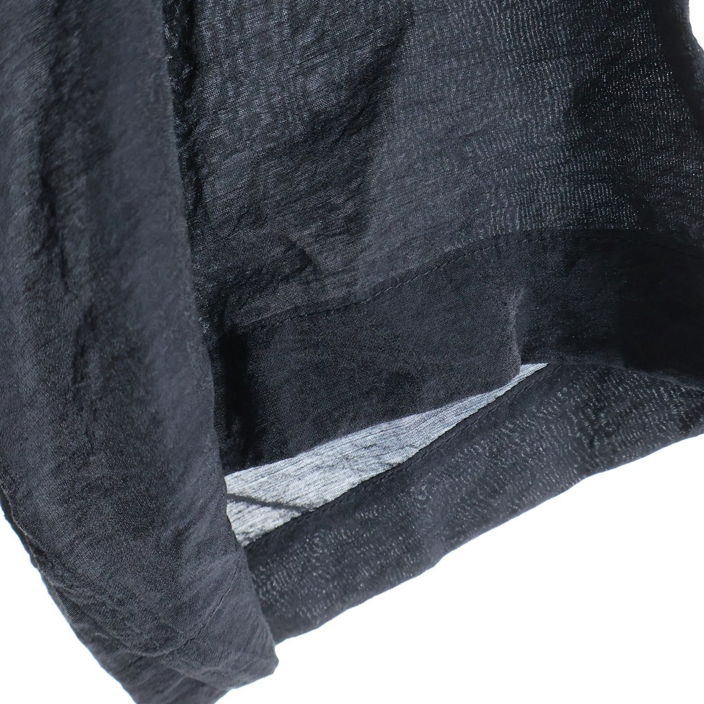 Y-3(ワイスリー) PLACED GRAPHIC SHORT SLEEVE LONG SHIRT プレースト グラフィック オープンカラー ロング 半袖シャツ ブラック KR0169