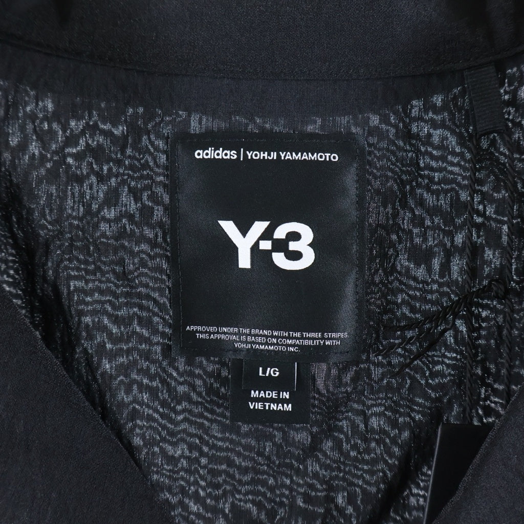 Y-3(ワイスリー) PLACED GRAPHIC SHORT SLEEVE LONG SHIRT プレースト グラフィック オープンカラー ロング 半袖シャツ ブラック KR0169