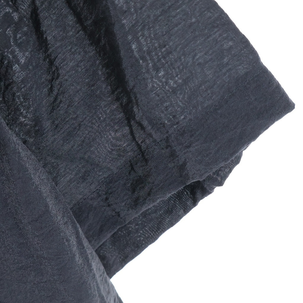 Y-3(ワイスリー) PLACED GRAPHIC SHORT SLEEVE LONG SHIRT プレースト グラフィック オープンカラー ロング 半袖シャツ ブラック KR0169