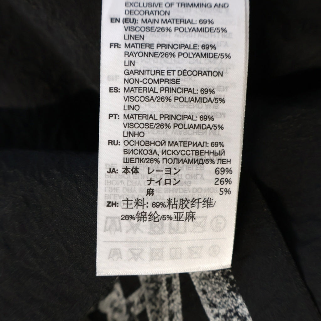 Y-3(ワイスリー) PLACED GRAPHIC SHORT SLEEVE LONG SHIRT プレースト グラフィック オープンカラー ロング 半袖シャツ ブラック KR0169