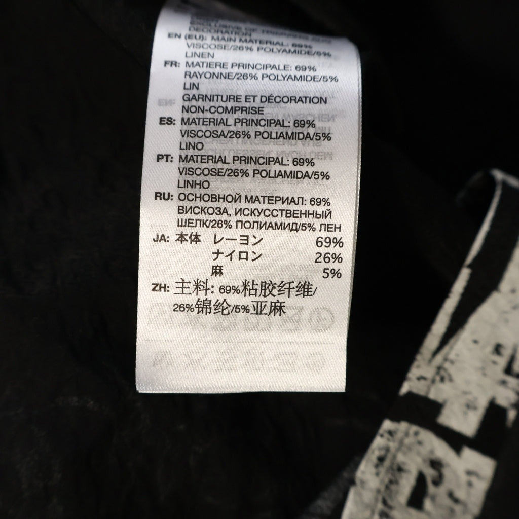 Y-3(ワイスリー) PLACED GRAPHIC SHORT SLEEVE LONG SHIRT プレースト グラフィック オープンカラー ロング 半袖シャツ ブラック KR0169