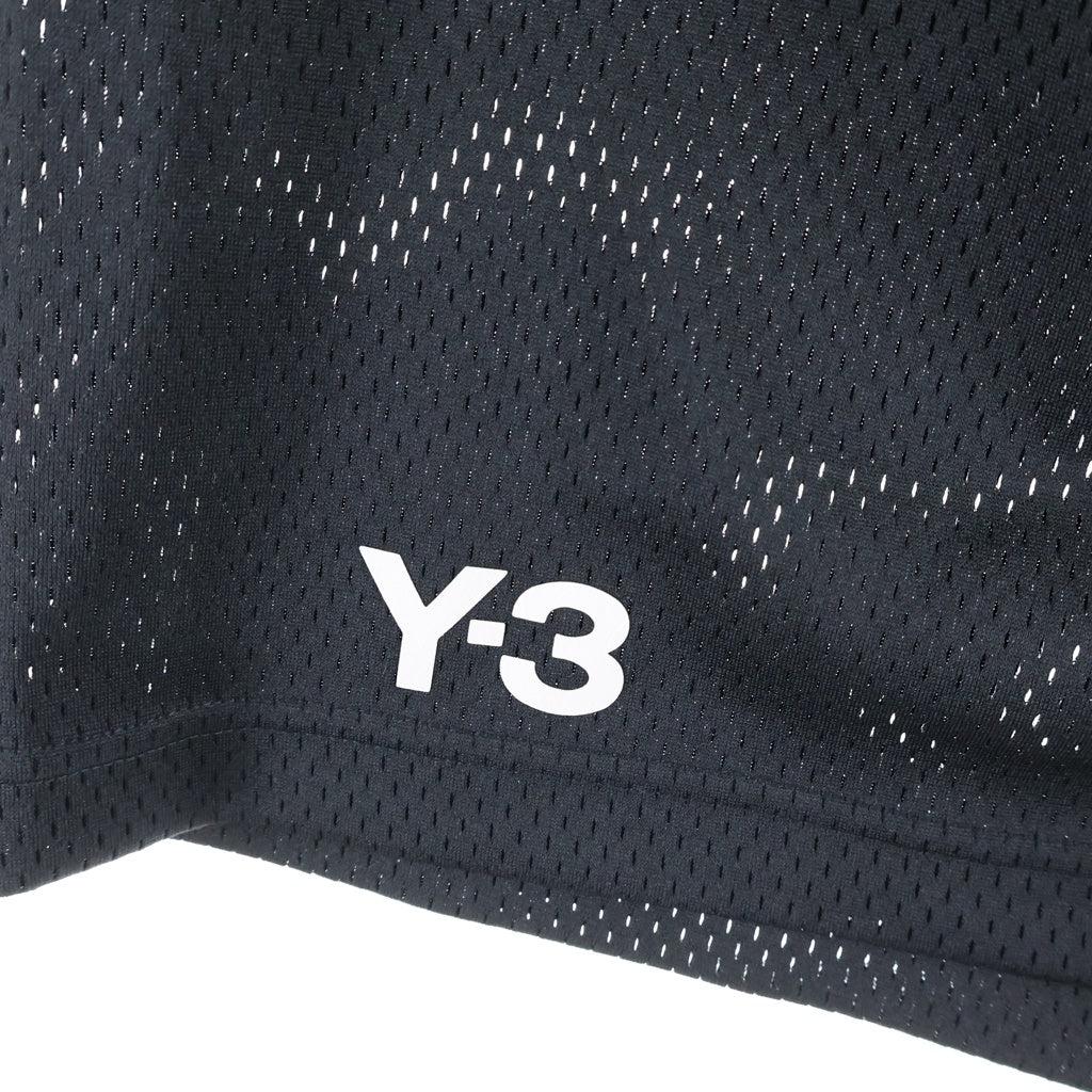 Y-3(ワイスリー) US MESH SHORTS ロゴデザイン ドローストリング メッシュ ショートパンツ ブラック KF1083