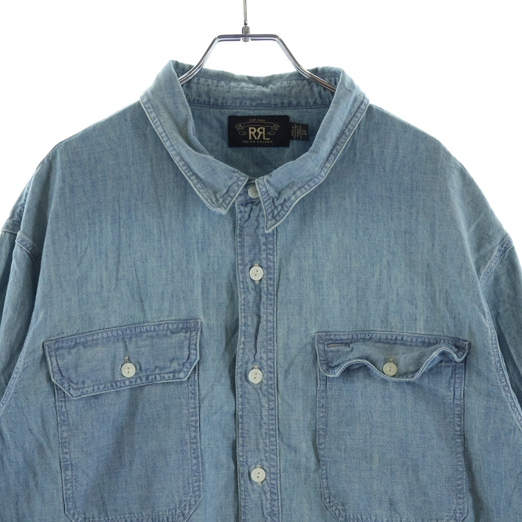 RRL(ダブルアールエル) 胸ポケットデザイン 長袖デニムシャツ インディゴ