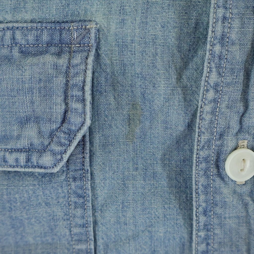 RRL(ダブルアールエル) 胸ポケットデザイン 長袖デニムシャツ インディゴ