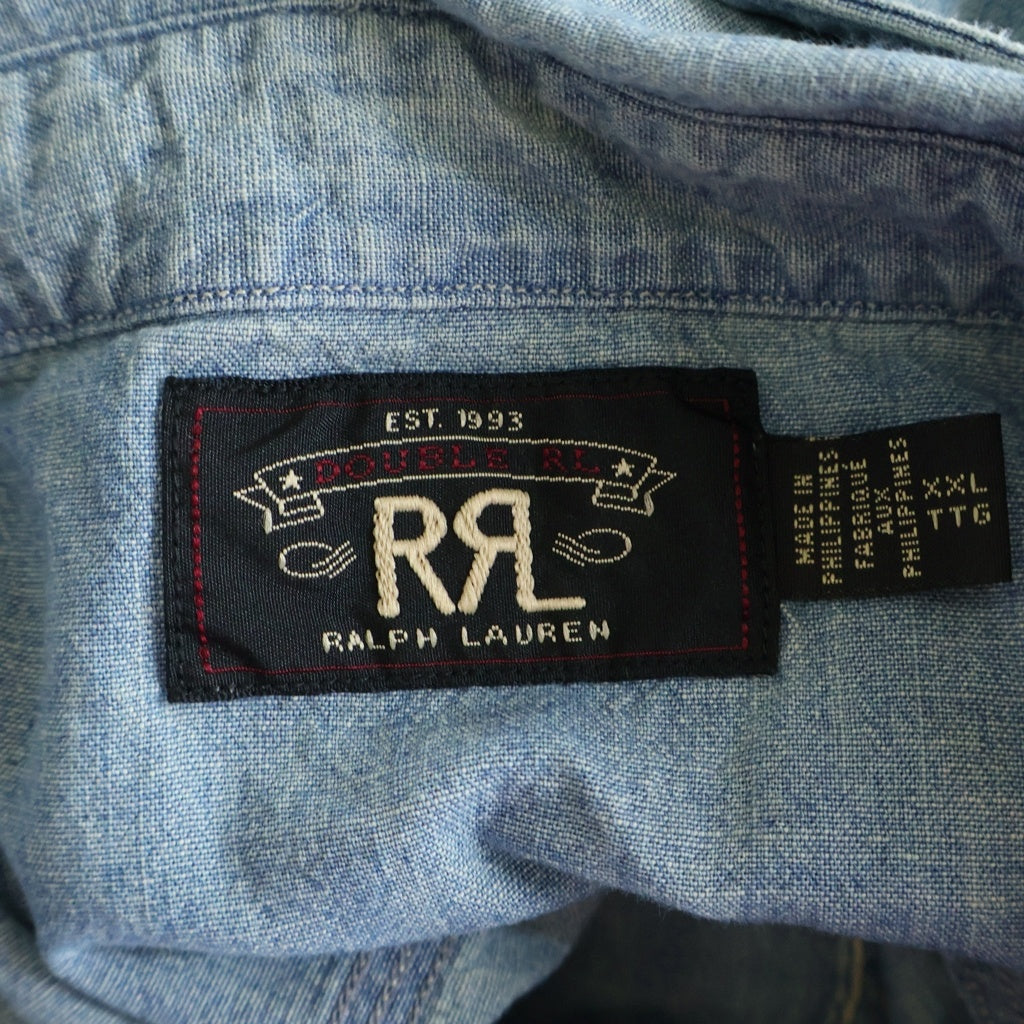 RRL(ダブルアールエル) 胸ポケットデザイン 長袖デニムシャツ インディゴ