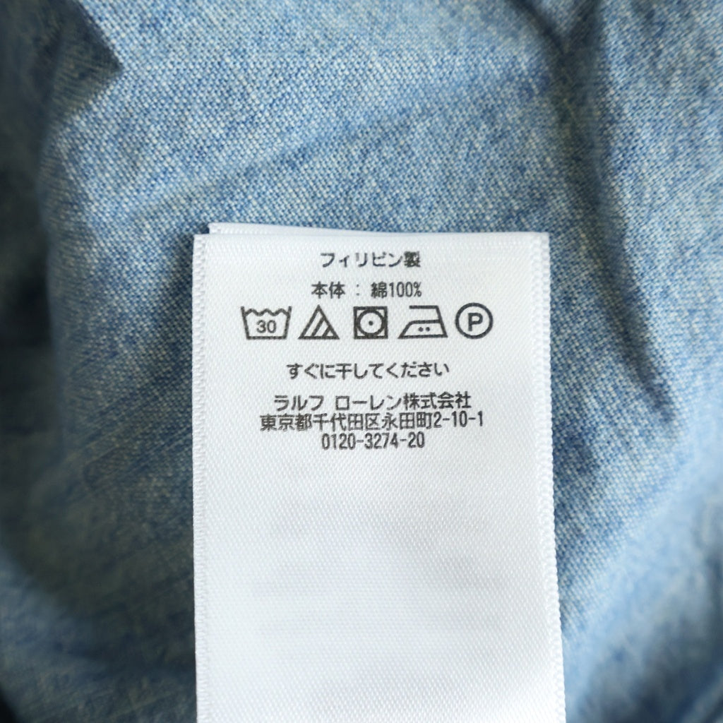 RRL(ダブルアールエル) 胸ポケットデザイン 長袖デニムシャツ インディゴ