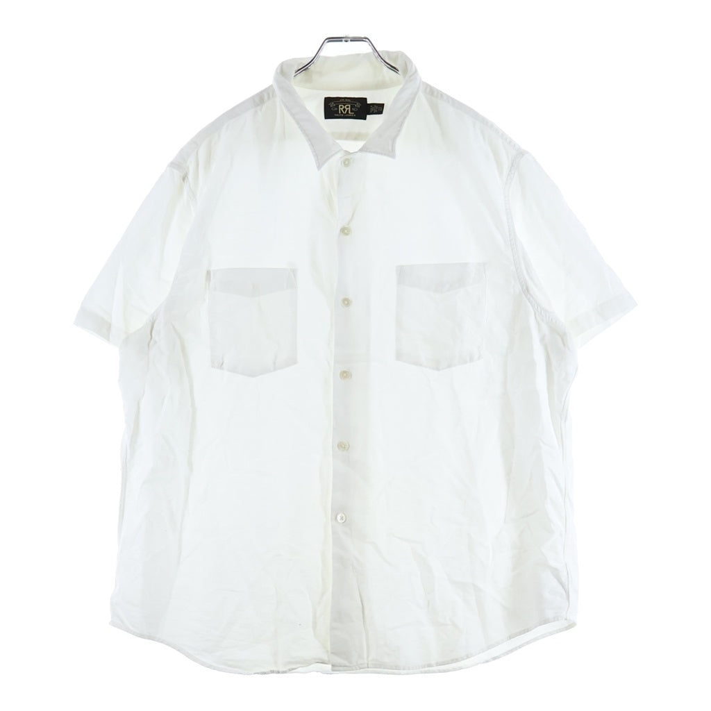 RRL(ダブルアールエル) 胸ポケットデザイン レギュラーカラー 半袖シャツ ホワイト