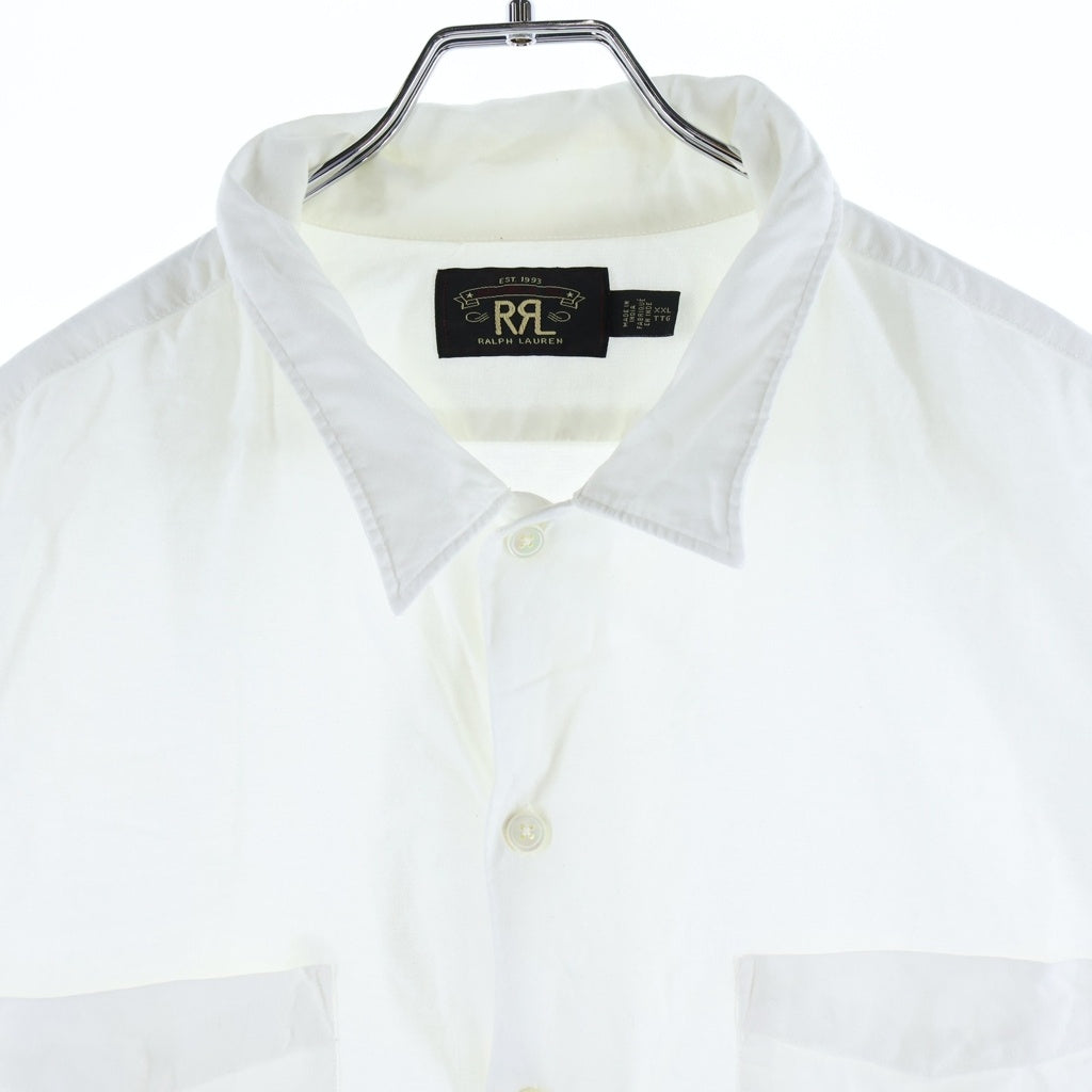 RRL(ダブルアールエル) 胸ポケットデザイン レギュラーカラー 半袖シャツ ホワイト