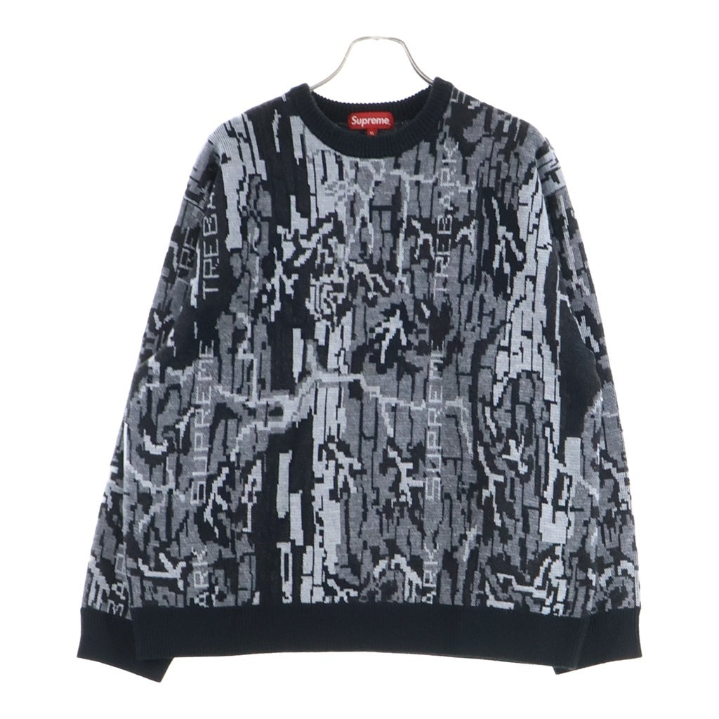 SUPREME(シュプリーム) 22AW Trebark Camo Sweater ツリーバーク カモ柄 クルーネック ニット セーター グレー