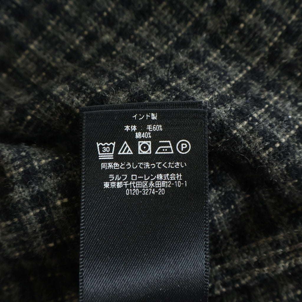 RRL(ダブルアールエル) 胸ポケットデザイン ツイード 長袖シャツ ブラウン