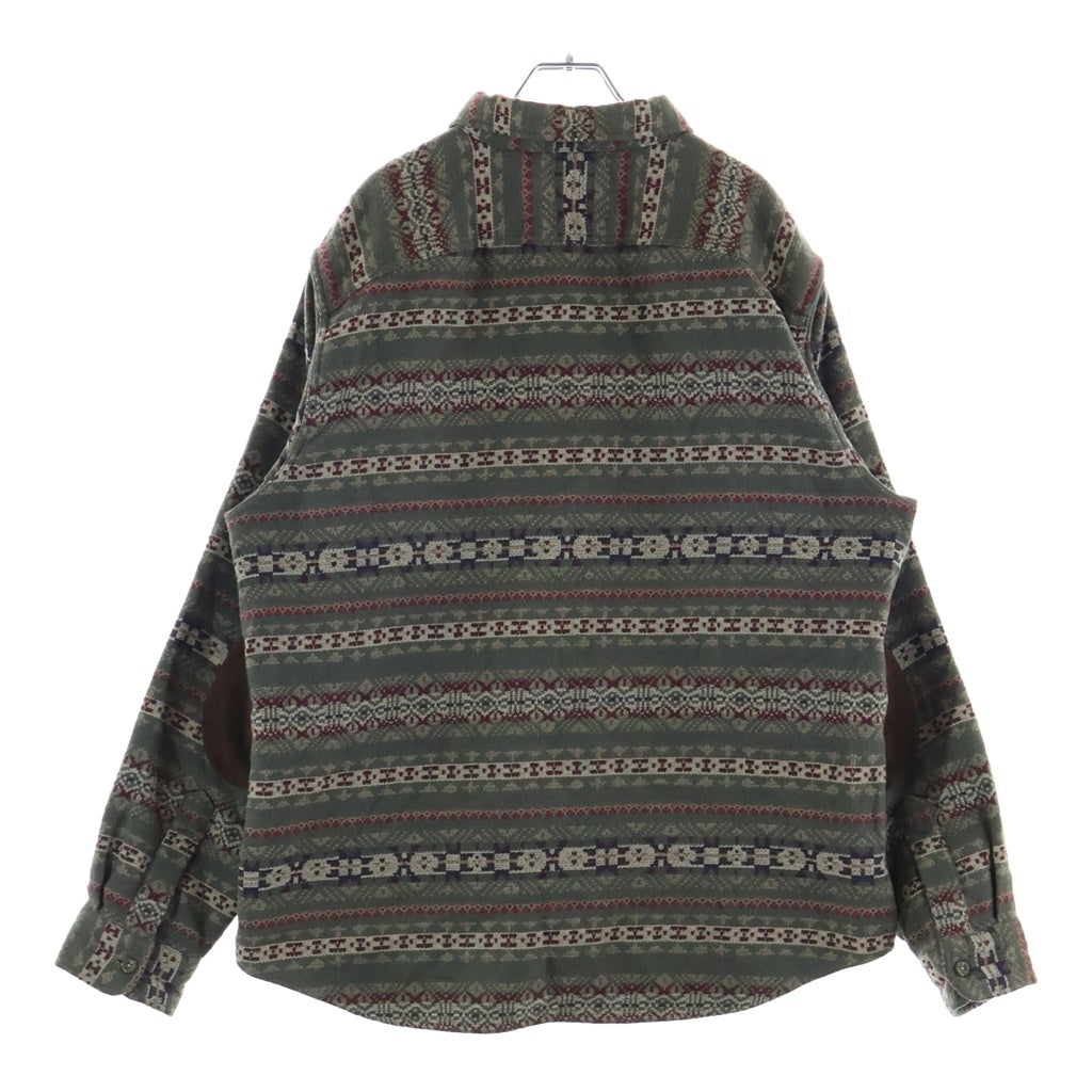 RRL(ダブルアールエル) 胸ポケットデザイン ネイティブ柄 長袖シャツ ブラウン