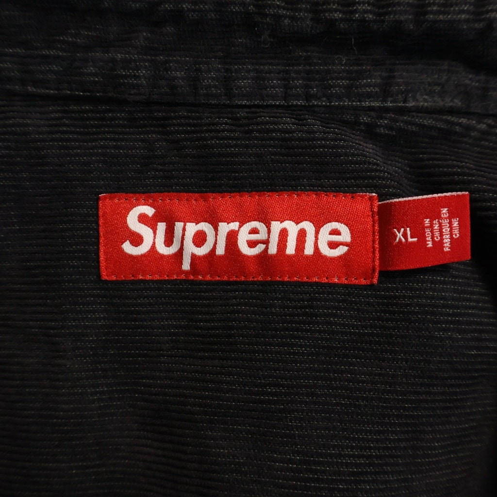 SUPREME(シュプリーム) 25SS Washed Corduroy Long Sleeve Shirt ウオッシュド コーデュロイ デニムジャケット ブラック