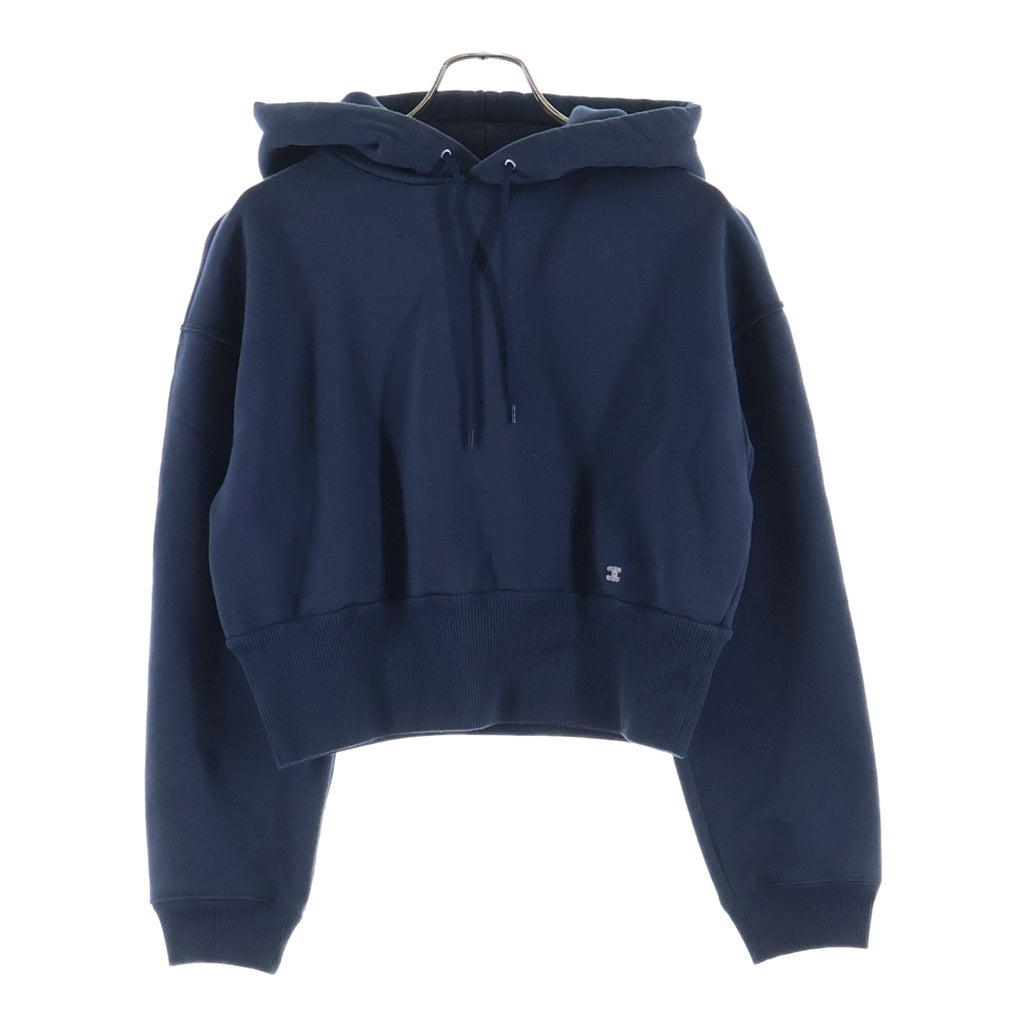 CELINE(セリーヌ) CROPPED HOODIE クロップド丈 トリンオフ柄 フーデッド スウェット パーカー ネイビー RY0OL1233.07OW